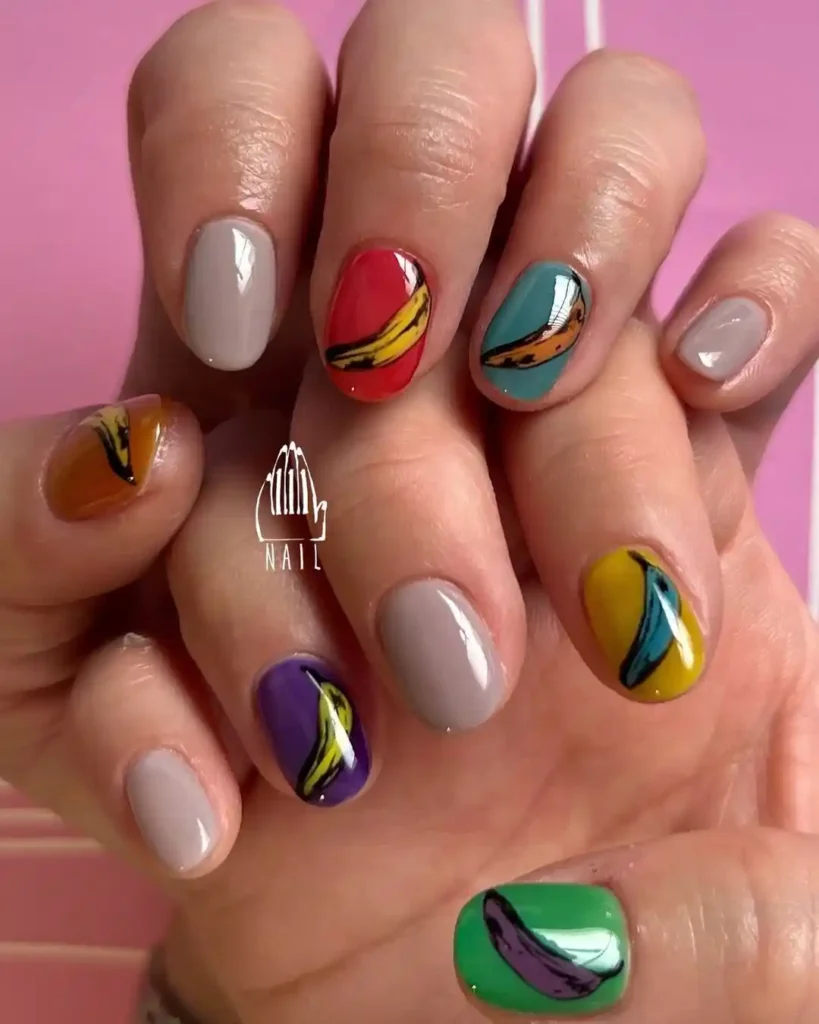 Contemporary Art Simple Fall Nail 