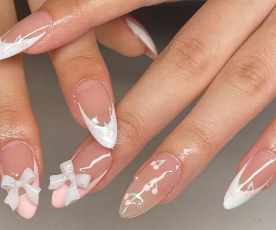 Bow Almond Nails Shape